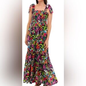 XXL Crown & Ivy Floral Cotton Tiered Maxi Dress